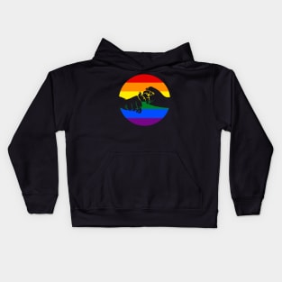 ASL sign for Friend (rainbow) Kids Hoodie